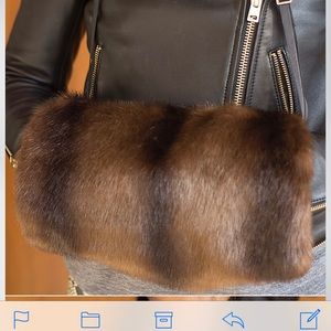 Faux fur hand muff
